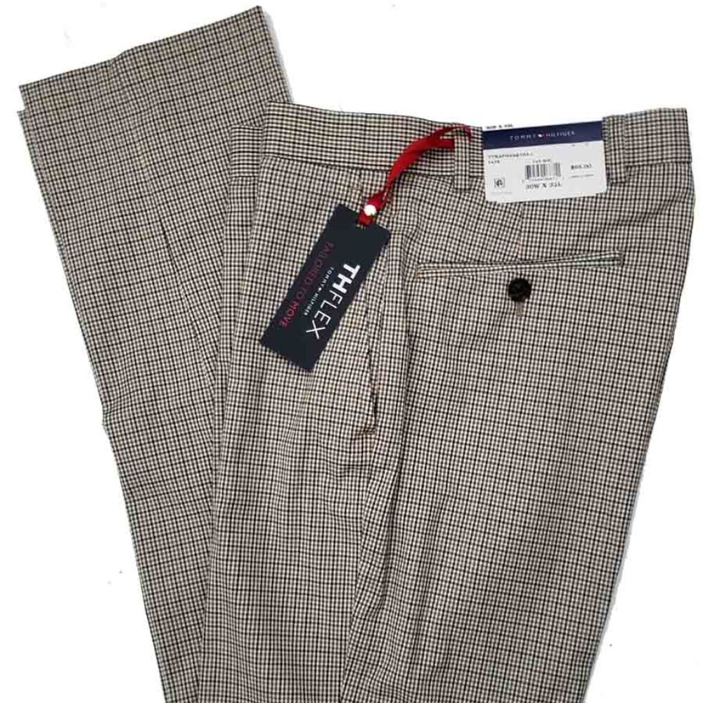 Tommy Hilfiger TH FLEX Dress Pants TATE Check ACTUAL SIZE Men's Slim Fit 29 X 32